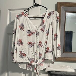 LOFT White Floral Women's Blouse